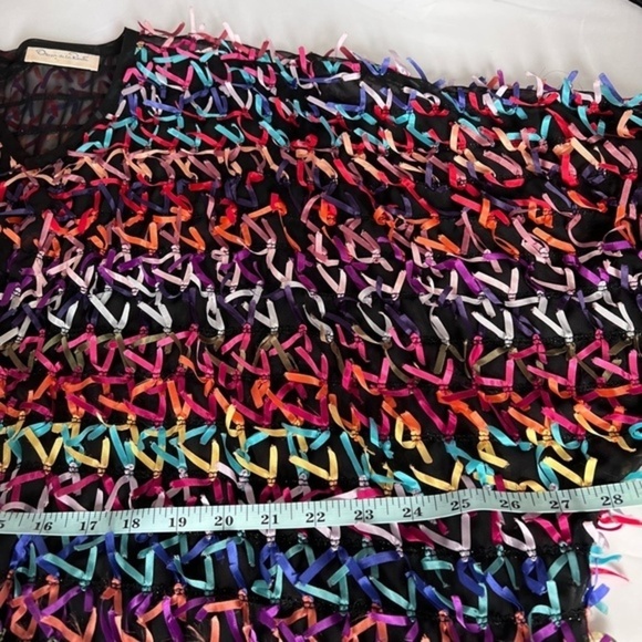 VINTAGE  Oscar de la Renta RARE 80s Sheer Black Bow Jacket Cardigan, Large - Picture 14 of 15